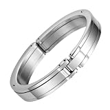 MensMassiveSolidStainlessSteelHandcuffBraceletBangleJewelry