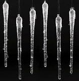 Pack of 6 Crystal Elegance Glass Icicle Christmas Ornaments 7