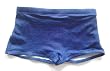 Mens Square Cut Boy Short Swimsuit with Adjustable Elastic Drawstring Waist Mesh Lined. Denim Blue Print in Sizes 30-40