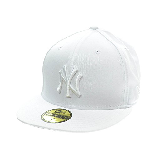 New Era New York Yankees 59Fifty Men's Fitted Hat Cap White 10047612 (Size 7 5/8)