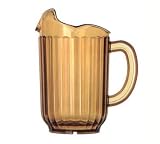 Pitcher, 60 oz., deluxe 3-lip, amber, Tuffex, (Top diameter 5.75'', bottom diameter 3.625'')