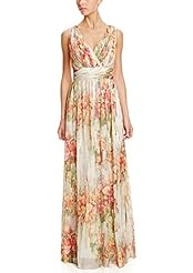 Chiffon Sleeveless Floral Print Banding  Dress