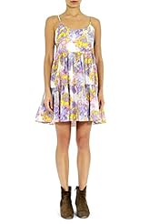 Floral Print Scoop Neck Polyester Tiered  Pleated  Dress With Ruffles