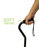 Ez2care Classic Soft Handle Cane with Strap, Black, for Travel and Daily Use