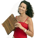 Le click Interlocking Teak Flooring Tiles, Style Classic Box of 10 Tiles