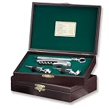 Four Piece Wood Box Wine Set