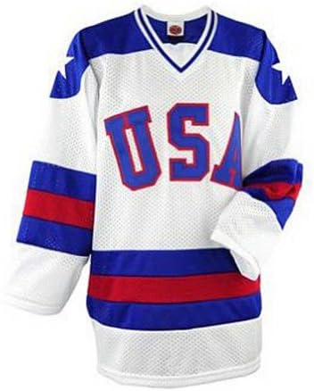 USA Hockey"Miracle On Ice Adult Ice Hockey Jersey Away Blue, Home White
