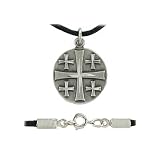 Jerusalem Cross Pendant with Bright Cut Accetns on 20