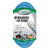 Coleman Cable 02368-06 16-3 50-Foot Hi-Vis Low Temp Winter Extension Cord, Blue