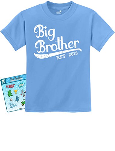 TeeStars - Gift for Big Brother 2016 Kids T-Shirt With Big Brother Stickers