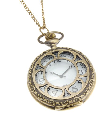 Goldtone Working Watch Pendant Necklace LONG 32