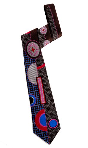 Sundial Woven Tie in brown, red, blue