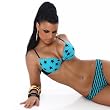 Fashionstore Push Up Bikini mit Sternen, rot schwarz Gr��e 38 40