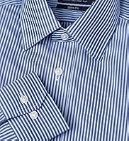 2" Longer Slim Fit Cotton Rich Non-Iron Striped Shirt