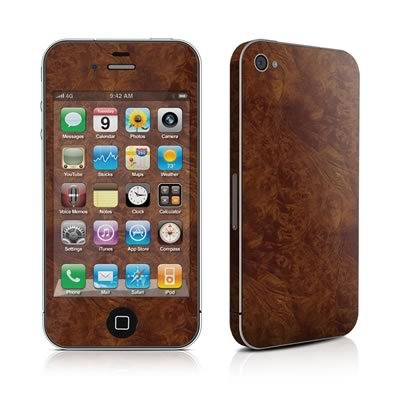 Apple iPhone 4用スキンシール【Dark Burlwood】