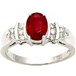 14K White Gold Ruby and Diamond Ring