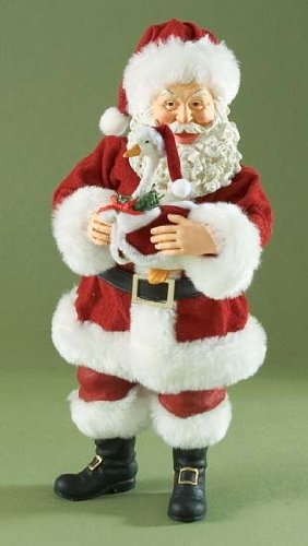 Christmas Goose Santa Figurine