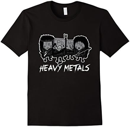 Men's Heavy Metals T Shirt | Funny Chemistry Music T Shirt XL Black