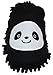 HomeTop Plush Fluffy Cute Animal Microfiber Mop Cleaning House Slippers, Shoes for Women 8-9 (L, Black/White Panda)