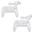 Donop 2 Pack White Controller for Wii,classic Console Gampad Gaming Pad Joypad Pro for Nintendo Wii 2 Pack