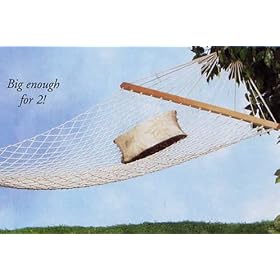 Two Person Fabric Hammock Cotton Outdoor Wood Frame by Furniture Creations