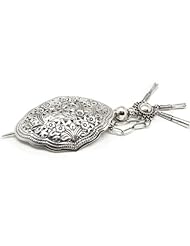 Large Victorian Style Sterling Silver Hair Pin Clip Barrette with Stick and Dangling Accent