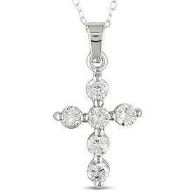 Sterling Silver Cubic Zirconia Cross Pendant