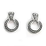 Barse Sterling Silver Scroll Doorknocker Earrings