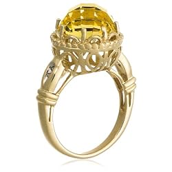 anneau de quartz de citron de l'or 10k jaune anneau de quartz de citron de l'or 10k jaune