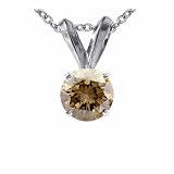 1/2 CT Champagne Diamond Solitaire Pendant 14K Gold