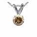 1/4 CT Champagne Diamond Solitaire Pendant 14K White Gold