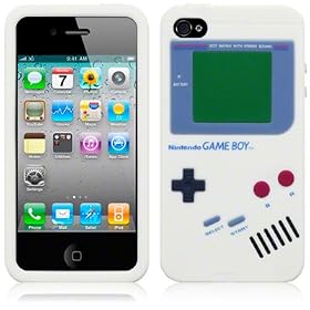 Click here to buy IPHONE 4 GAMEBOY DESIGN SILICONE SKIN CASE, BY CELLAPOD CASES WHITE.