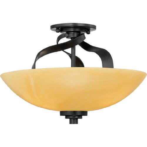Quoizel KY1716IB Kyle 3 Light 16-Inch Semi Flush Mount, Imperial Bronze