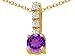 1.12 cts 14K Yellow Gold Plated 925 Sterling Silver Genuine Amethyst Pendant