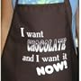 CK Products Brown Expression Cooking Apron "I want CHOCOLATE and I want it NOW!"