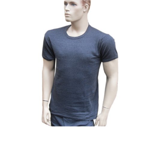 Mens Grey Short Sleeves Extra Warmth Comfort Brushed Thermal T-shirt = Large