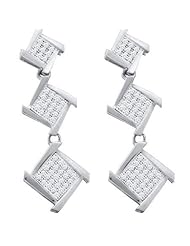 10KT White Gold 0.30 CTW Diamond Micro Pave Earrings