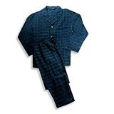 Bill Blass - Mens Flannel Pajamas, Green, Navy
