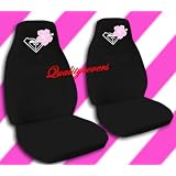 2 Black Hibiscus seat covers for a 2002 to 2004 Chevrolet Trailblazer. by Designcovers