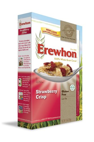 Erewhon Strawberry Crisp Cereal, Gluten Free, Organic, 11.5-Ounce Boxes (Pack of 6)