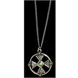 Jewelled Celtic Cross In A Circle English Pewter Necklace