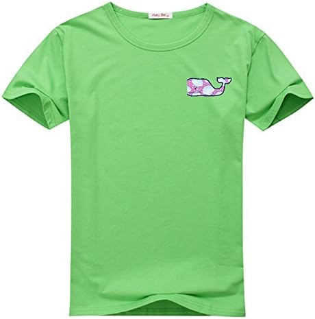 Vineyard Vines whale Classic Logo For 2016 Printed Short Sleeve women's T shirt Green Medium