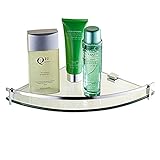 Rozin クロームメッキ 三角 バスルーム棚 化粧品収納ラックガラスお風呂 用品 ホルダー