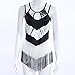 FUA Women Summer Women Casual Sleeveless Tassel Tank Tops Blouse T-Shirt (L, Black )