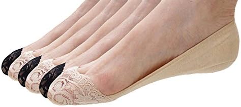 CAcB Women's Low Cut No Show Socks w/ Silicone Heel Grip