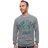 NFL New York Jets Men's True Vintage Distressed Triblend Crew Neck Long Sleeve Pullover
