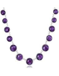 Napier "Lasting Impression" Silver Tone Purple Collar Necklaces, 19"