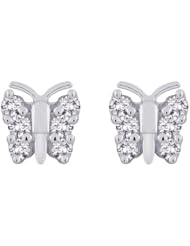 1/4 ct. tw. Diamond Butterfly Earrings in 10K White Gold