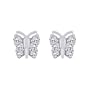 10K White Gold 1/4 ct. Diamond Butterfly Earrings