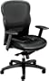 Basyx VL701ST11 VL700 Series Executive High-Back Swivel/Tilt Chair, Black Leather/Mesh